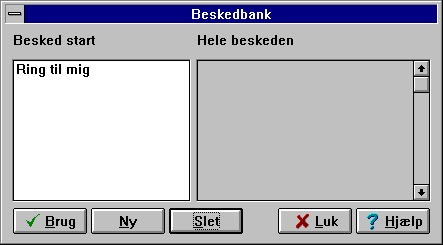 Message-bank screen